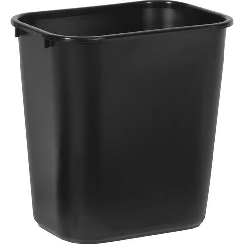 Rectangular Wastebasket,28 Qt,14-1/4"x10-1/4"x15",Black