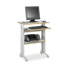 Stand Up Workstation, 29-1/2"x22"x35"-49", Gray