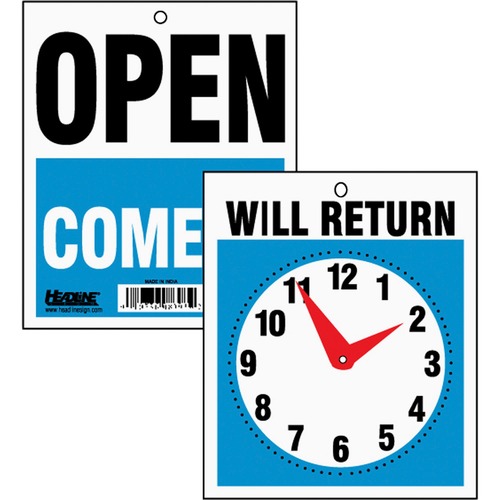 Sign,"WILL RETURN" w/Clock Hands, "OPEN COME IN",7-1/2"x9""