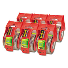 Packing Tape w/Refillable Dispensers, 2"x22.2 Yds.,6/PK,CL