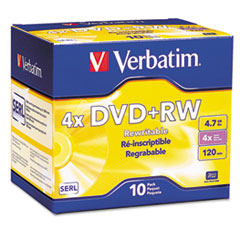 DVD+RW, 4.7GB, 1X-4X Recording Speed, 10/PK