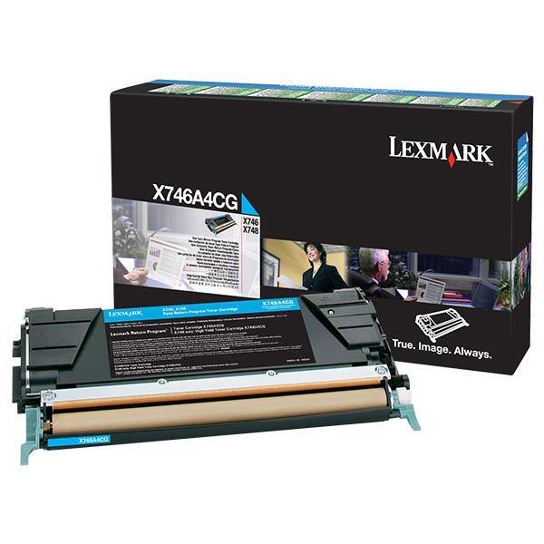 Genuine OEM Lexmark X746A4CG Government Cyan Return Program Toner (TAA Compliant Version of X746A1CG) (7000 Page Yield)
