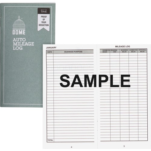 Auto Mileage Book,12 Mthly Forms,32 Pages,3-1/4"x6-1/4",Gray