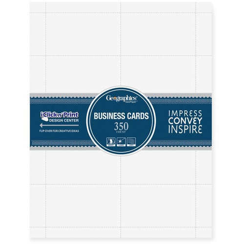 Blank Business Cards, 65 lb., 3-1/2"x2", 350/PK, White