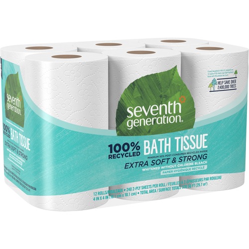 Bathroom Tissue, Recycled, 2-Ply, 300 Shts, 12/RL/PK, White