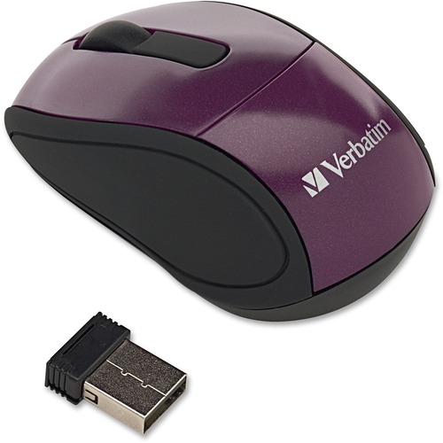 Wireless Mini Travel Mouse, 2"x3"x1-1/4", Purple