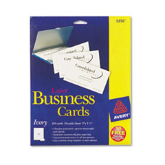 Business Card, Laser, 2"x3-1/2", 250/PK, Ivory