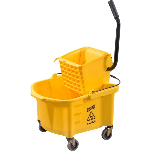 Mop Bucket Wringer Combo, 3" Casters, 26 qt., Yellow