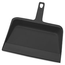 Dust Pan, Heavy-Duty Plastic, 12", 12/CT, Black