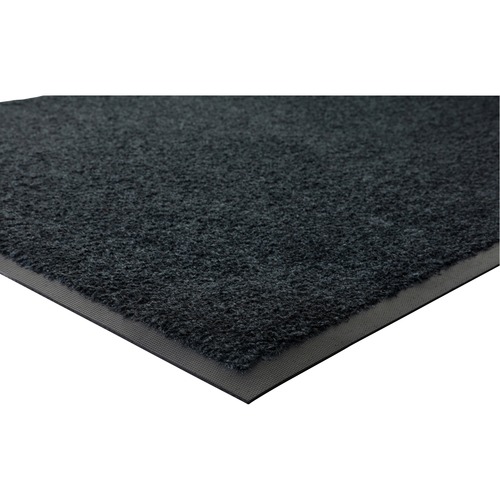 Indoor Mat, Nylon Carpet, Rubber Back, 3'x5', Black