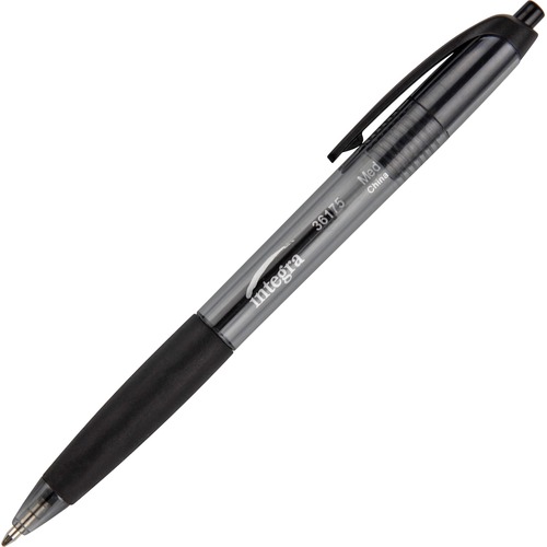 Ballpoint Pen,Retract.,Nonrefillable,Med. Pt.,BK Barrel/Ink