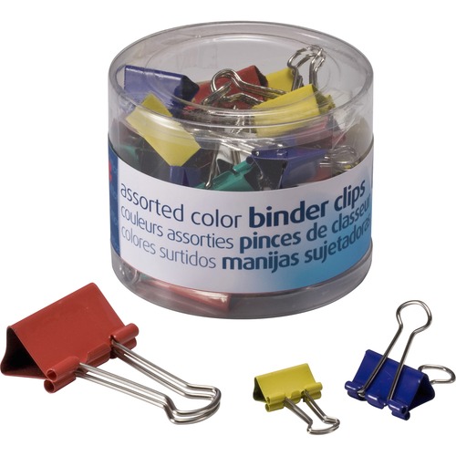 Binder Clips, Mini/Small/Medium, 30/Tub, Assorted