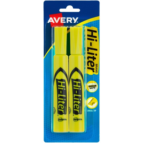 Highlighter,Chisel Point,2/CD,Fluorescent Yellow