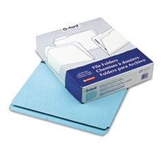 Tab Folders, Straight Cut, 9-1/2"H, Letter-Size, 25/BX, Blue