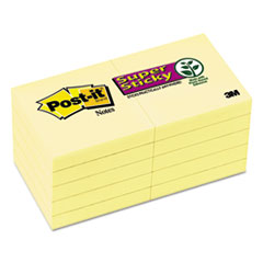 Super Sticky Pads, 90 Sheets/PD, 2"x2", 10/PK, Canary