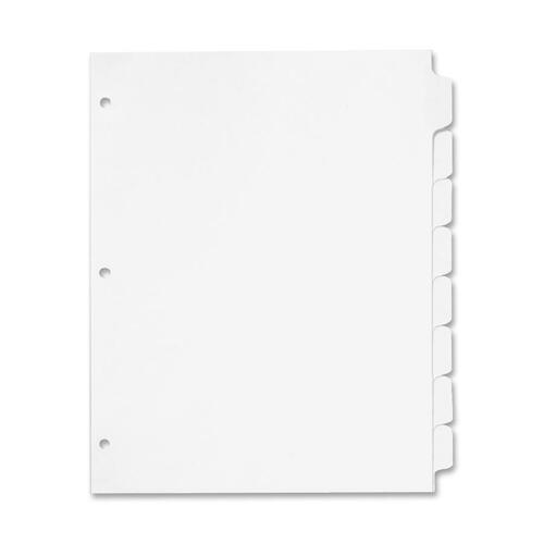 Erasable Tab Dividers, 8-Tabs, 11"x8-1/2", 8/Set, White