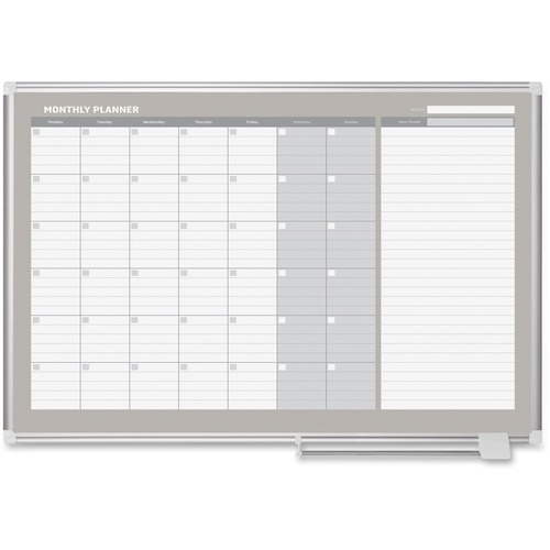 Monthly Planner Board, 36"x48", White