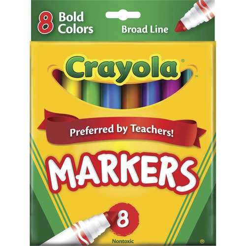 Bold Markers, Broad Tip, Nontoxic, 8/ST, Assorted Bold