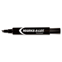 Permanent Ink Markers, Regular, 3/16"Chisel Point, Black Ink