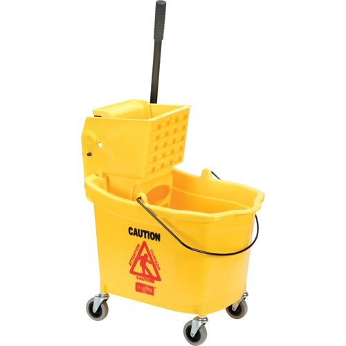 Mop Bucket/Wringer Set, 15-1/4"x21"x36-1/2", Yellow