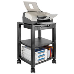 Printer/Fax Stand, Mobile, 3-Shelf , 17"x13-1/4"x24-1/4", BK