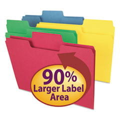 Super Tab Folders, Ltr, 11-5/8"x9-1/2", 100/BX, Pastel AST