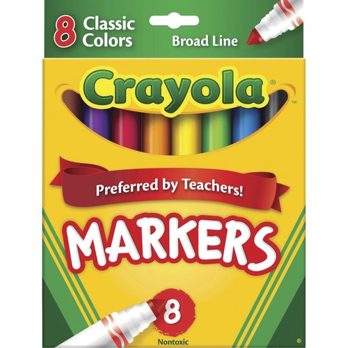 Classic Markers, Broad Tip, Water-Based, 8/ST, Assorted