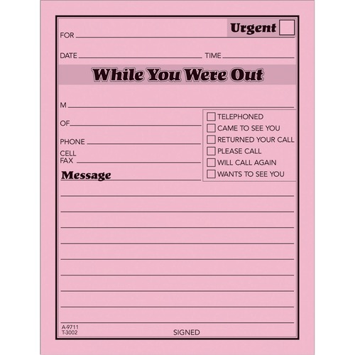 Message Pad,"While You Were Out",4"x5",50 Shts/PD,12/PK,PK