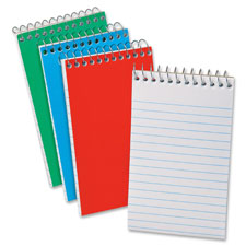 Memo Notebook, Narrow Rld, 4"x6", 40Shts, 3/PK, Ast