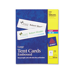 Laser/Inkjet Tent Cards,Large,Perforated,3-1/2"x11",50/BX,WE