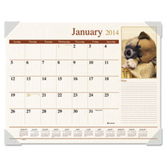 Monthly Desk Pad/Calendar, 12 Mth Jan-Dec, 22"x17", Puppies