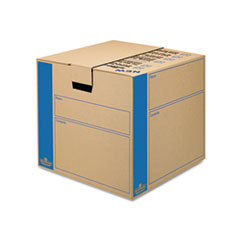Moving Boxes, Medium, 18"x18"x16", 8/CT, Kraft/Blue