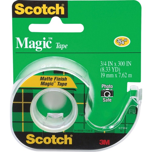 Magic Tape With Dispenser, 3/4" x 300", 1/RL,Clear