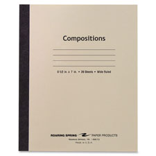 Flex Cover Comp Book, 8-1/2"x7", Wide Rule, 20 SH, Manila