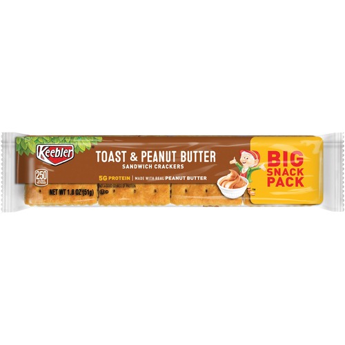 Toast/Peanut Butter Crackers, Snack Pack, 1.8oz, 12/BX