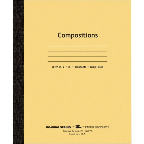 Composition Book,Wide Ruled,7"x8-1/2",48 Sheets,Manila Cover