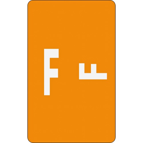 Color Coded Label, "F", 100/PK, Orange