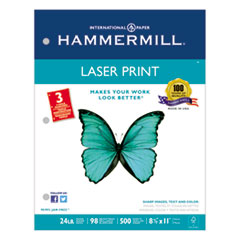 Laser Print Paper,24 lb.,3HP,98GE, 8-1/2"x11", 500 Sh/RM, WE