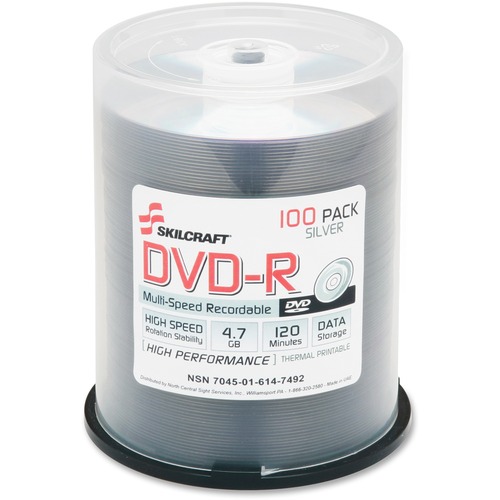 Imation DVD-R, 29911, 4.7GB, 16X, White Inkjet Hub Printable, 100pk Cake Box