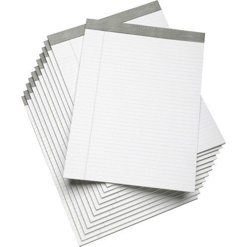 Writing Pad, 50 Sheets/Pad, 8-1/2"x11-3/4", Gray/White