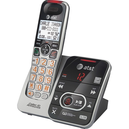 Cordless Answering System w/CID, Cordless, Black/Silver