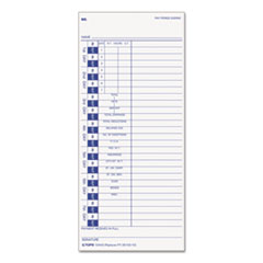 Time Cards, For Pyramid Time Clocks, 143 lb., 100/PK, 4"x9"