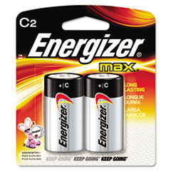 Energizer Alkaline Battery, "C" Size, 2/PK