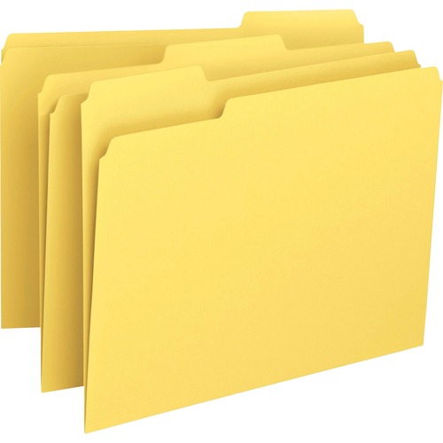 File Folder,1/3 AST 1-Ply Tab,Letter,100/BX,Yellow