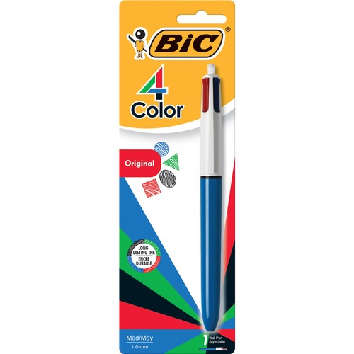 Retractable Ballpoint Pen, Medium/Fine Point, 4 Color Ink