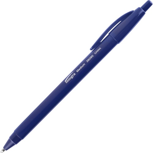 Ballpoint Pens, Retractable, Medium Point, Blue Barrel/Ink