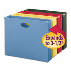 Hanging File Pockets, 3-1/2" Exp, 4/PK, Assorted