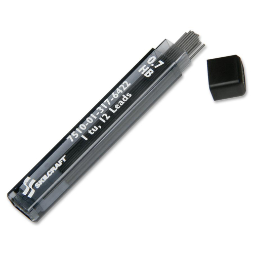 Lead Refill, F/ Mechanical Pencils, .7mm, 12/Tube, BK