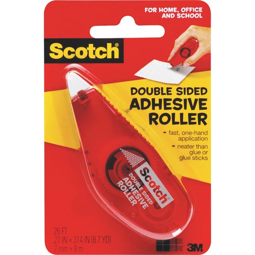 Double Sided Adhesive Roller, 27"x26', Clear