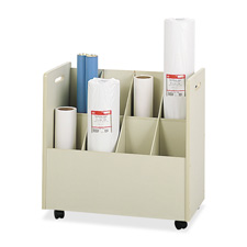 Mobile Roll File, 8 Compartment, 30"x15-3/4"x29", Putty